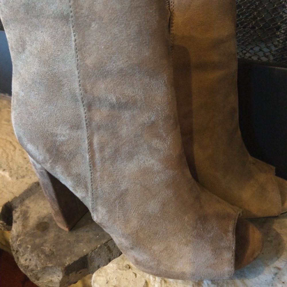 Open toe ankle boots
